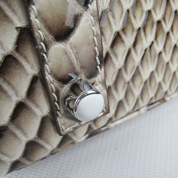 High Quality Fake Hermes Birkin 35CM Fish Veins Leather Bag Grey 6089
